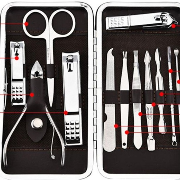 Özel Çantasında Profesyonel Manikür Pedikür Seti 12 Parça