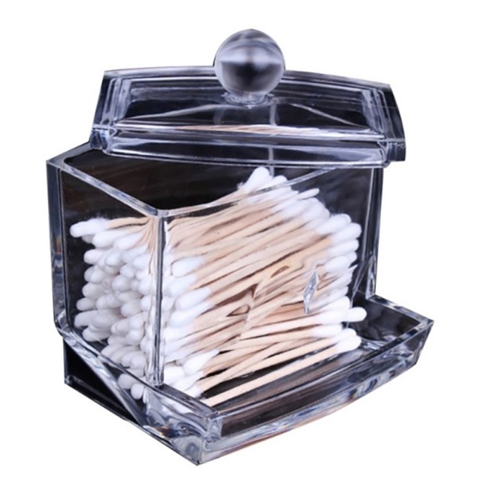 Kozmetik Makyaj Pamuklu Kulak Çubuğu Kapaklı Organizer