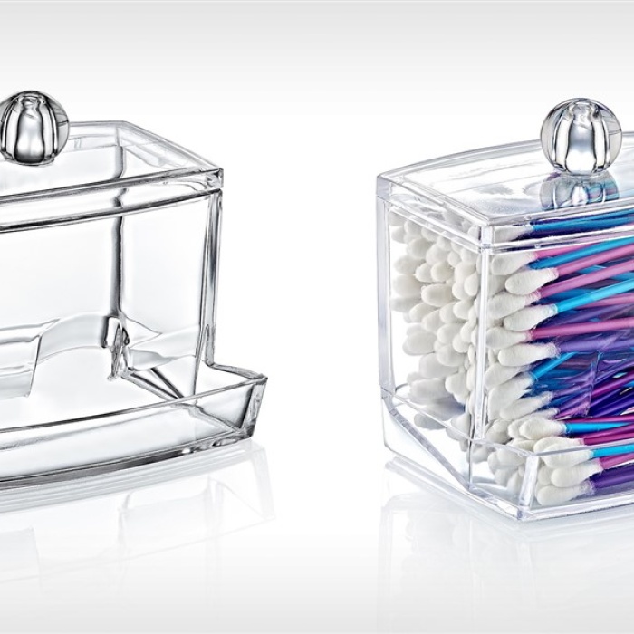 Kozmetik Makyaj Pamuklu Kulak Çubuğu Kapaklı Organizer