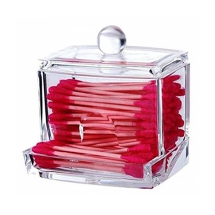 Kozmetik Makyaj Pamuklu Kulak Çubuğu Kapaklı Organizer