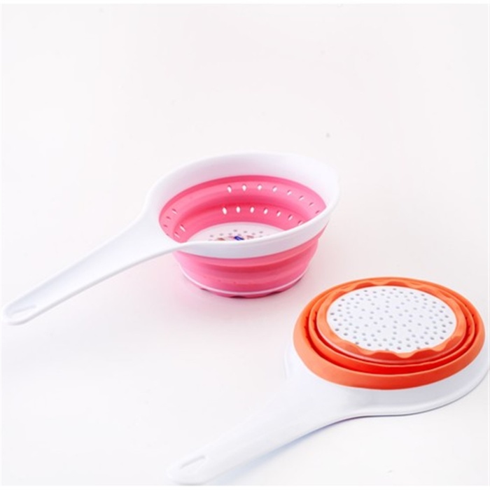 Saplı Silikon Katlanabilir Plastik Katlı Süzgeç
