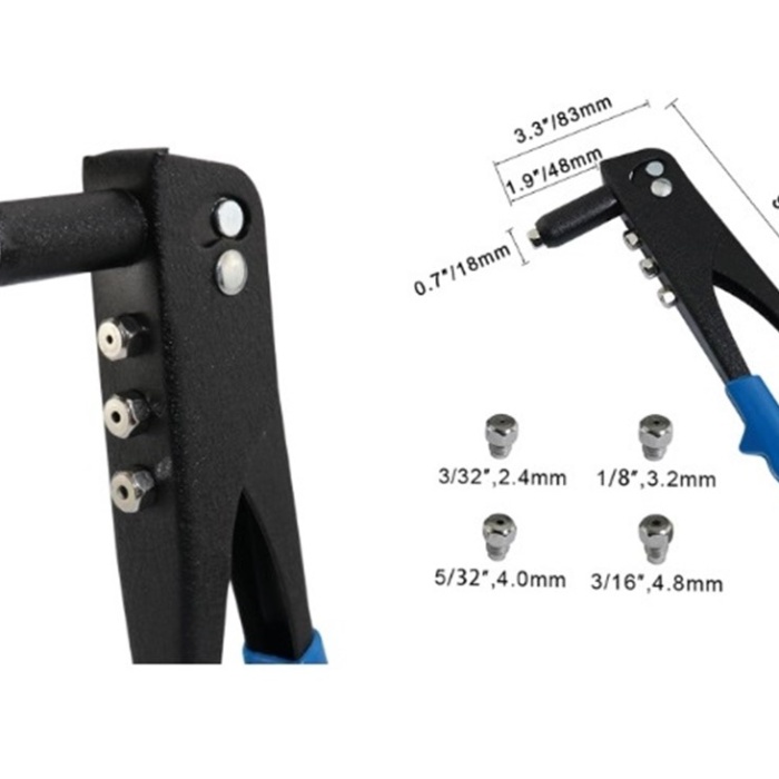 ® Yeni Ürün 4 Çeşit Perçin Kalınlık Tek Yönlü El Perçin Tabancası 40 Yedekli