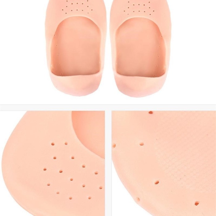 Ayak Topuk Çatlak Soyulma Önleyici Silikon Patik Ten Rengi 1 Çift
