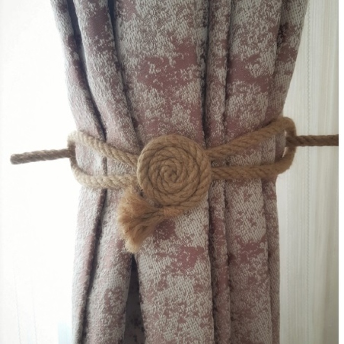 Fon Perde Aksesuarı Braçol Tül Perde Tutacağı Perde Süsü Spiral Jüt Halat Estetiği