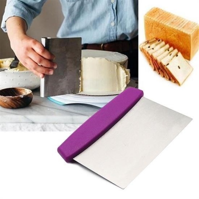 Biyomak® Çelik Hamur Kesici Kazıyıcı Pasta Kek Dekorasyon Spatula Aleti