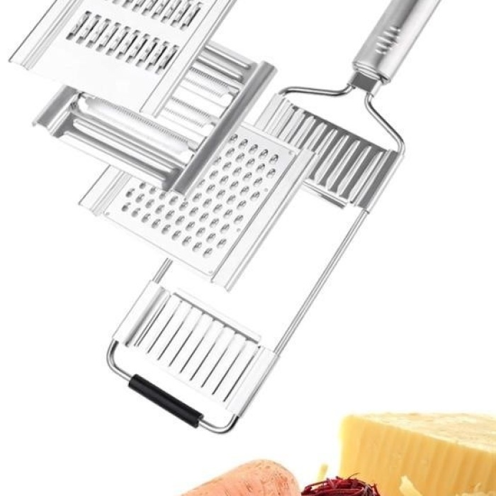 Biyomak® Ayarlanabilir 3 Farklı Başlıklı Tutmalı Sebze Dilimleyici Peynir Rendeleyici Aparat