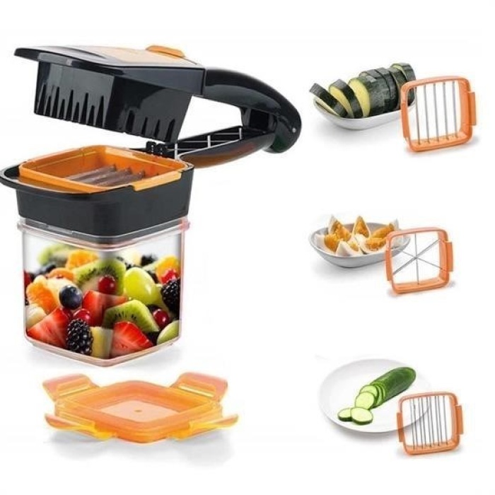 Biyomak® Quick 5 İn 1 Büyük Hazneli Pratik Hızlı Meyve Sebze Doğrayıcı Rende
