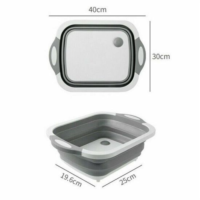 Biyomak® Katlanabilir Süzgeçli Kesme Tahtası ve Badya