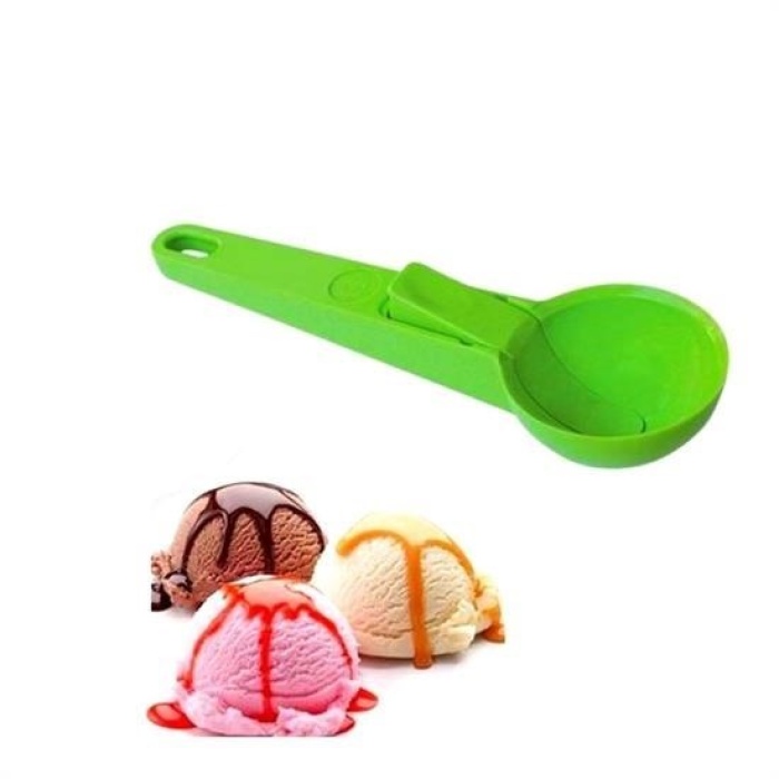 Biyomak® Pratik Mandallı Plastik Dondurma Servis Sunum Kepçesi Kaşığı