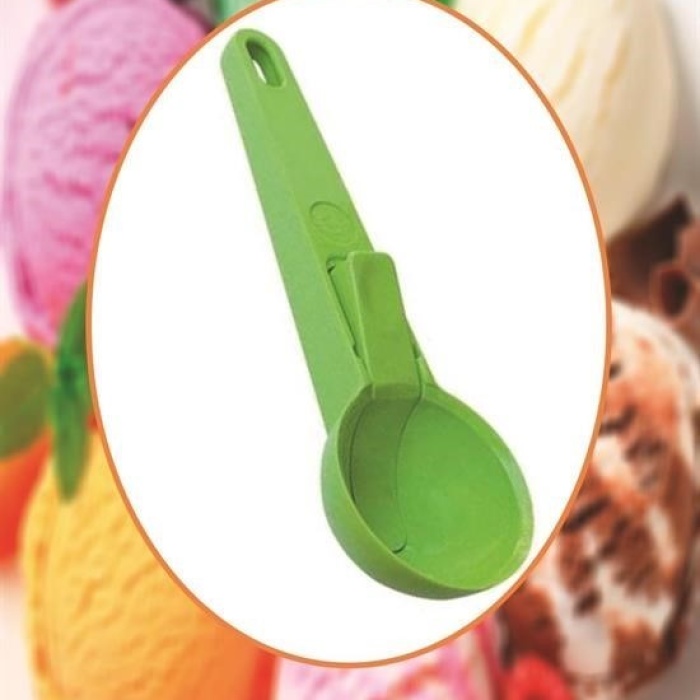 Biyomak® Pratik Mandallı Plastik Dondurma Servis Sunum Kepçesi Kaşığı