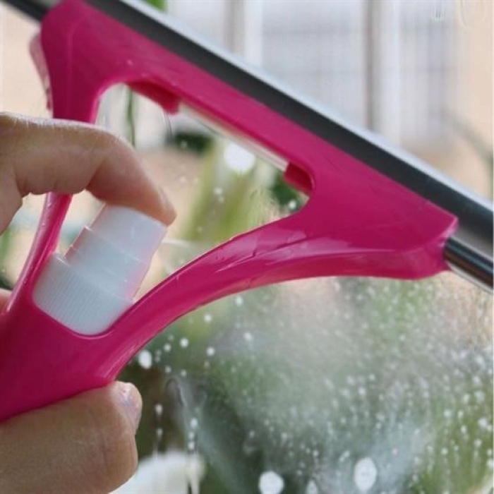 Biyomak® Pratik Spreyli Cam Sil Pencere Ayna Tezgah Duşakabin Temizleyici Püskürtmeli Silme Aparatı