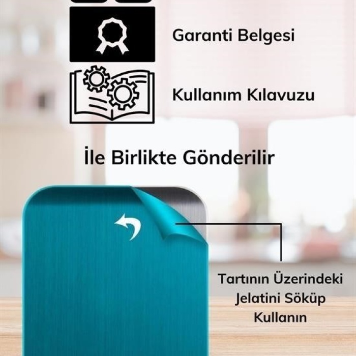 Biyomak® TF 1002 Hassas Ölçümlü  Maksimum 5 Kg Kapasiteli Led Ekran Platin Dijital Mutfak Tartısı