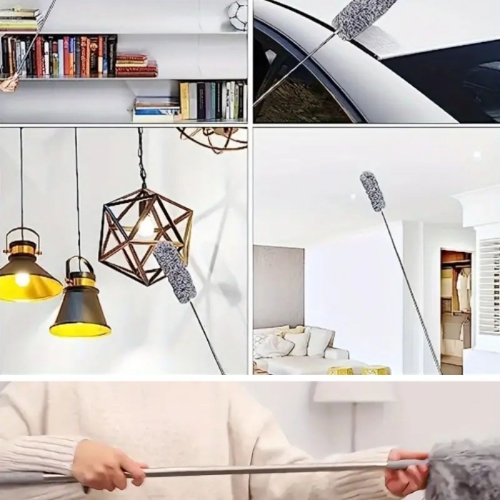 Biyomak®Teleskopik Bükülebilir Köşe Bucak Toz Alma Püskülü Dev Boy 280 cm