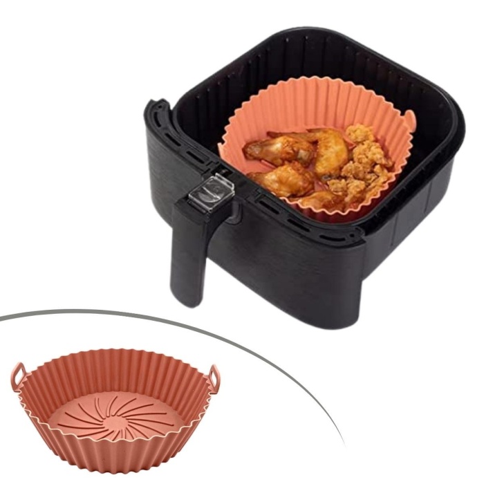 Biyomak® Renkli Isıya Dayanıklı Yıkanılabilir Silikon Fırın Ve Airfryer Yuvarlak Model Pişirme Matı 20 Cm