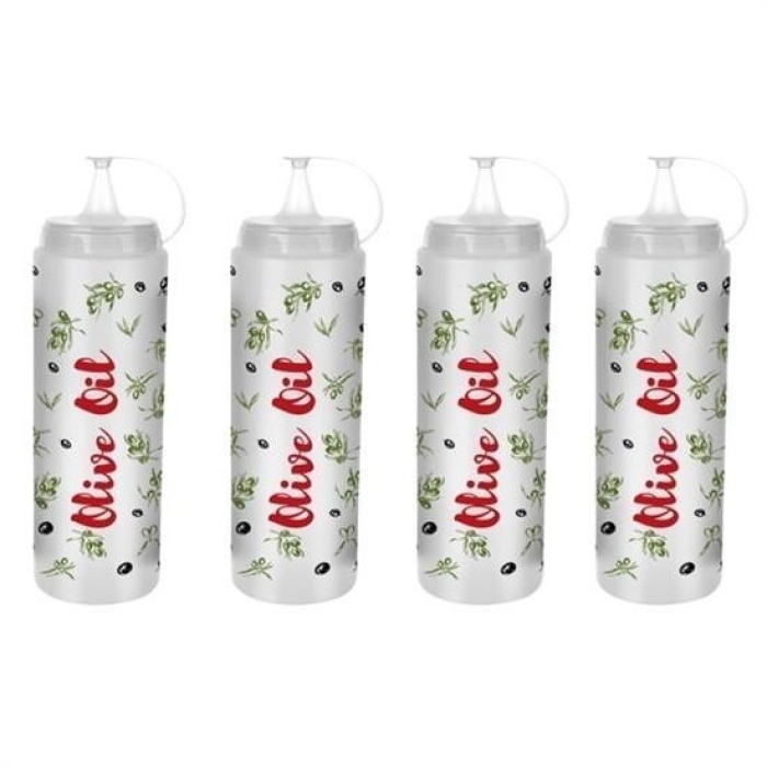 Biyomak® Şeffaf Kapaklı Sızdırmaz Yağlık Sosluk Şişesi Plastik Yağdanlık Master Chef AP-9471