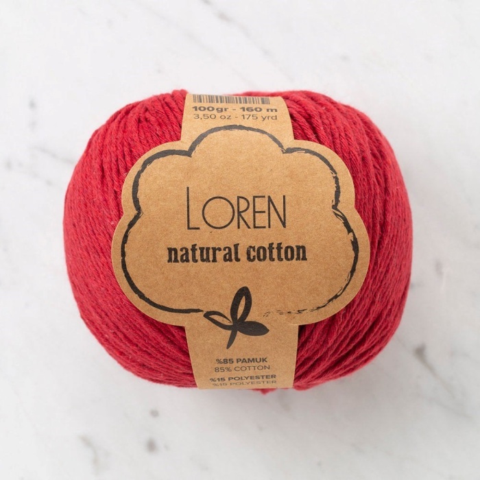 Biyomak® Loren Natural Cotton Vişne Çürüğü El Örgü İpi - R099 - 33912