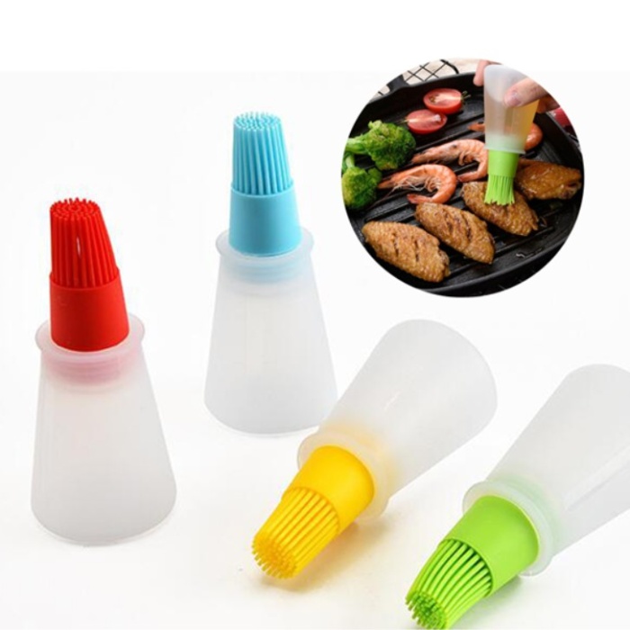 Biyomak® Silikon Pompalı Hazneli Yağ Sos Yumurta Fırça Barbekü Izgara Ölçek