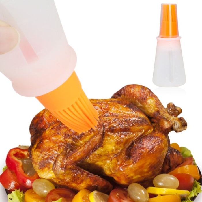 Biyomak® Silikon Pompalı Hazneli Yağ Sos Yumurta Fırça Barbekü Izgara Ölçek