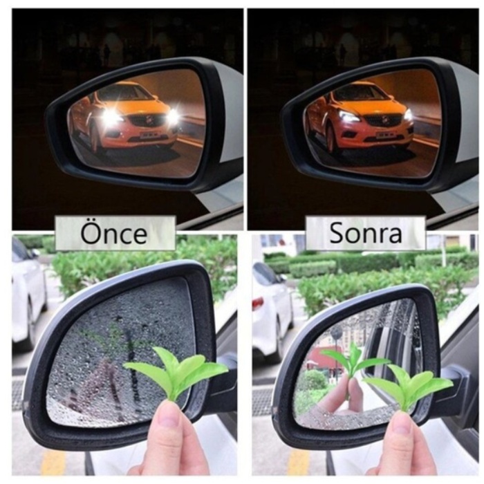 Oto Araç Araba Dış Yan Ayna Yağmur Tutmaz Kaydırıcı Film 2 Adet