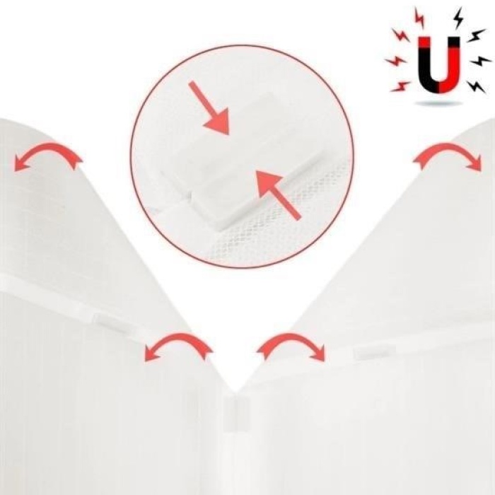 Biyomak® Pratik Manyetik Mıknatıslı Beyaz Kapı Pencere Sinekliği Tülü 90 x 210 cm