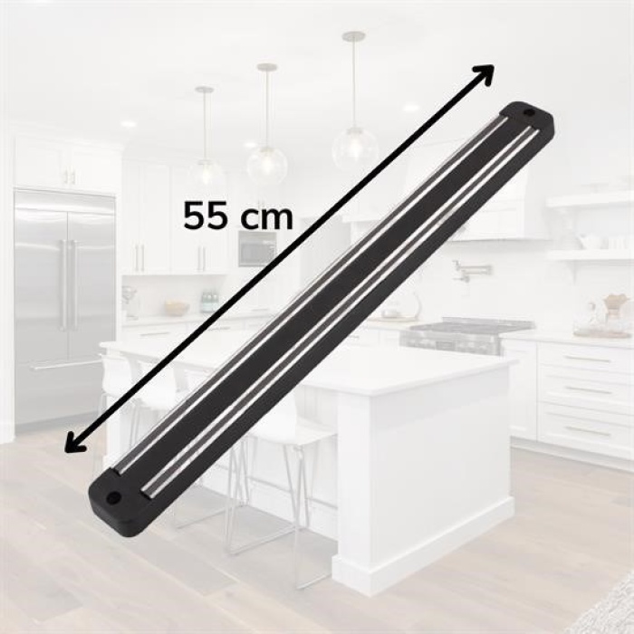 Biyomak® Mıknatıslı Paslanmaz Duvar Bıçak Askısı Standı 55 Cm Aparat