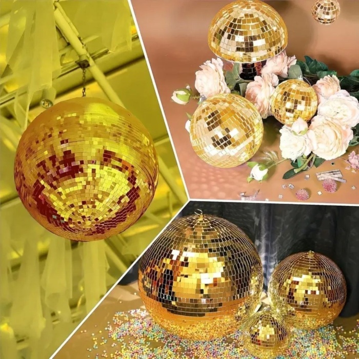 Biyomak® 1 Metre Uzunluğunda Gold Renk Aynalı Mozaik Taşlı Dekor Bandı 4 cm x 1 mt