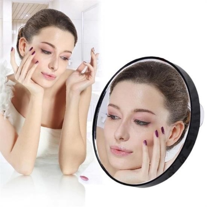 Biyomak® 10x Büyüteçli Vantuzlu Pratik Kullanışlı Makyaj Lens Traş Aynası