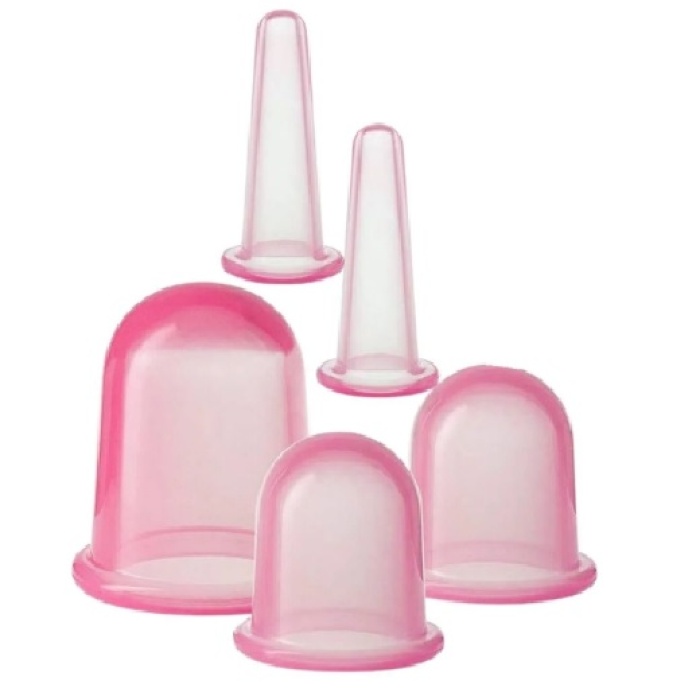 Hacamat Kupası Seti Silikon - 5li Set - Selülit Masaj Seti