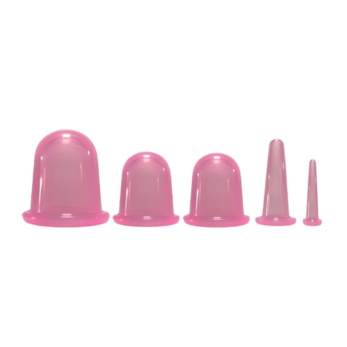 Hacamat Kupası Seti Silikon - 5li Set - Selülit Masaj Seti
