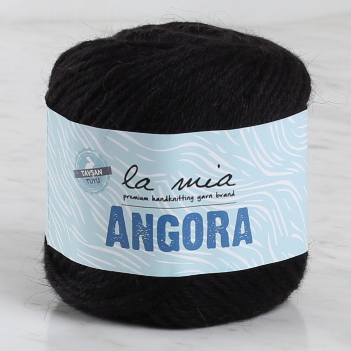 Biyomak® La Mia Angora 50gr Siyah El Örgü İpi - L006 - 33810