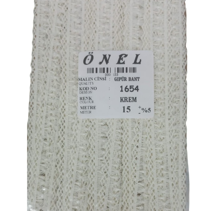® Dantel Polyester Güpür Bant Krem 15 Metre En 3 cm ON-1654-K