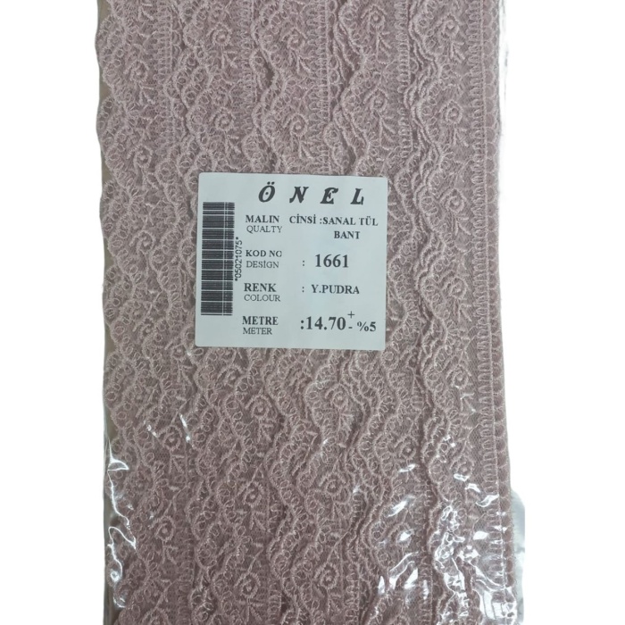 ® Dantel Polyester Sanal Tül Bant Y.Pudra 14,70 Metre En 6 cm ON-1661-PU