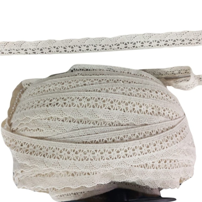 ® Kopanaki Dantel en 4 cm Şeritli Krem 10 Metre