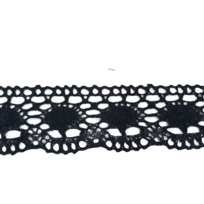 ® Kopanaki Dantel en 5 cm Badem Model Siyah 5 Metre