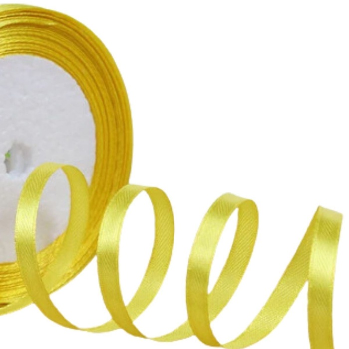 Biyomak® Saten Kurdele 3 cm 10 Metre Sarı
