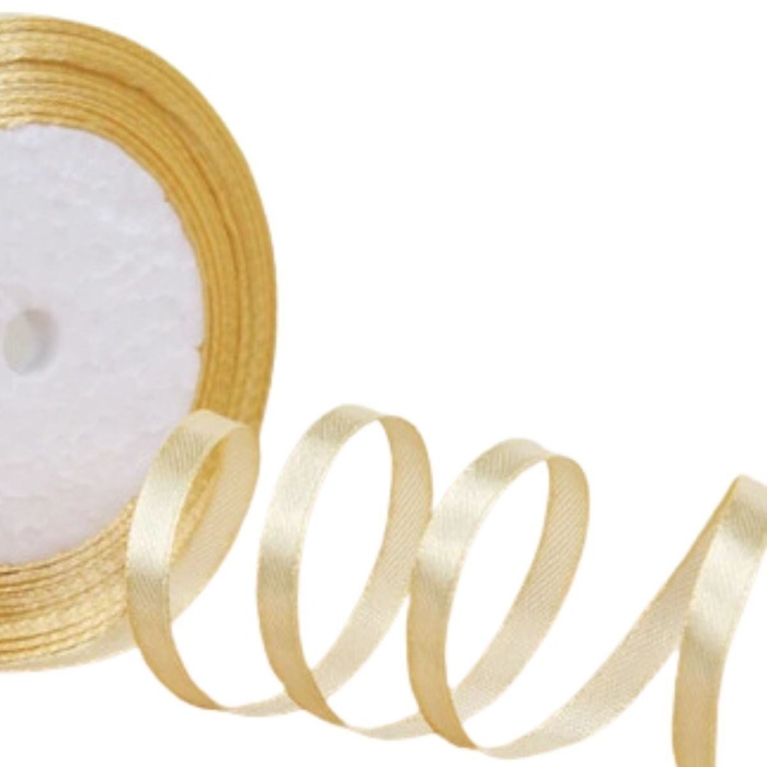 ® Saten Kurdele 6 mm Karamel 2 Metre