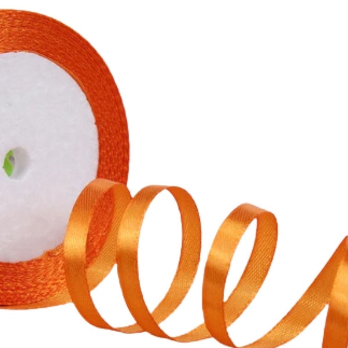 ® Saten Kurdele 6 mm Orange 2 Metre