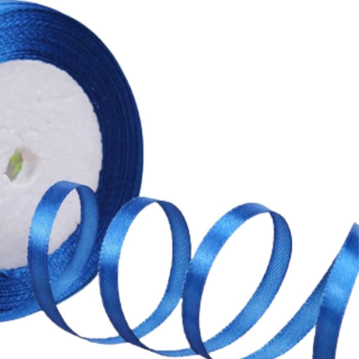 ® Saten Kurdele 6 mm Petrol Mavisi 10 Metre
