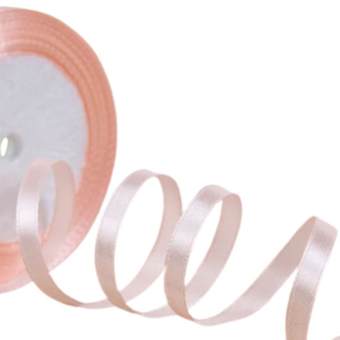 ® Saten Kurdele 6 mm Pudra 2 Metre