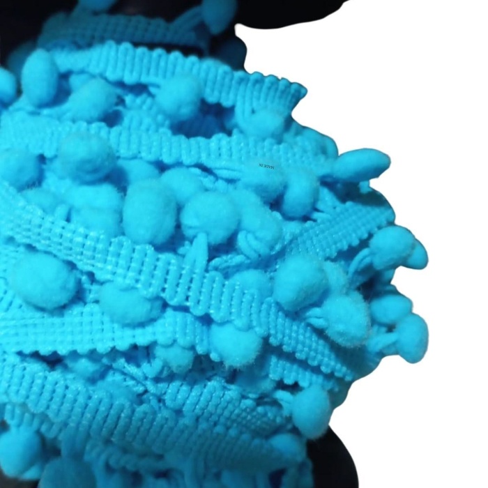 ® Sıralı Ponpon 1 Metre Bebe Mavisi