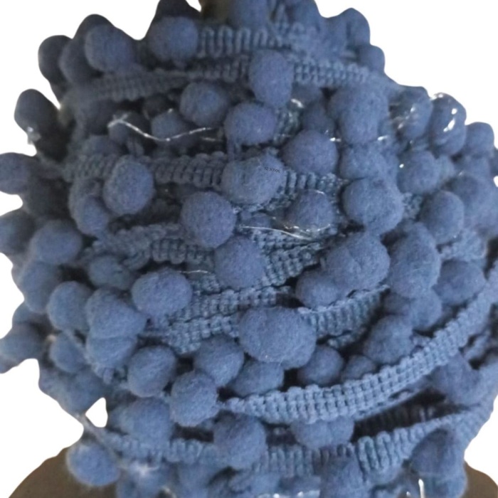 ® Sıralı Ponpon 1 Metre Lacivert