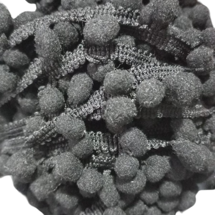 ® Sıralı Ponpon 1 Metre Siyah