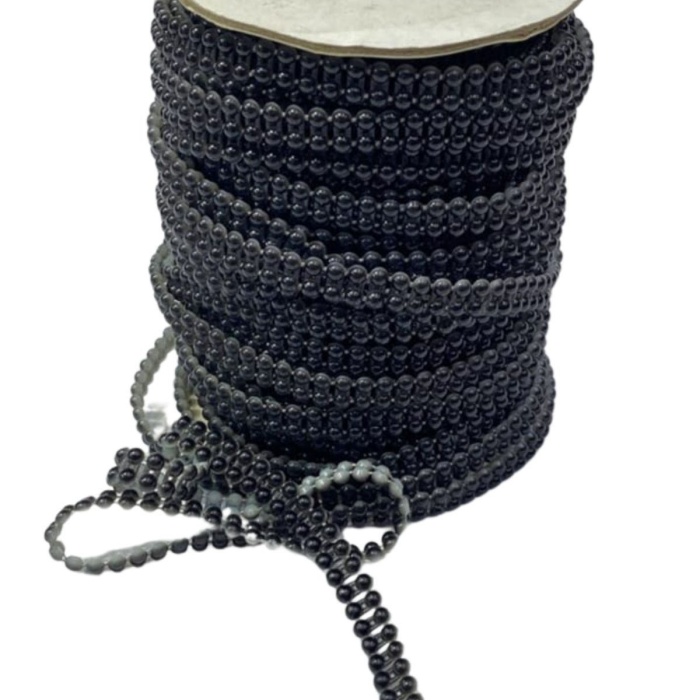 Biyomak® Dikilebilir Sıralı İnci En 1 cm Siyah 5 Metre