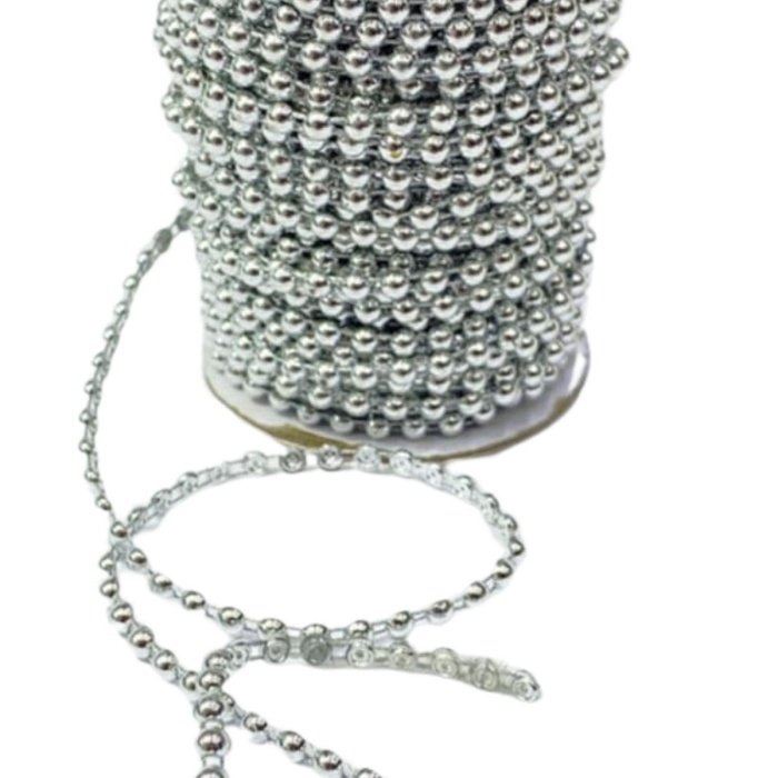 ® Dikilebilir Sıralı İnci Tekli En 1 cm Gümüş 10 Metre