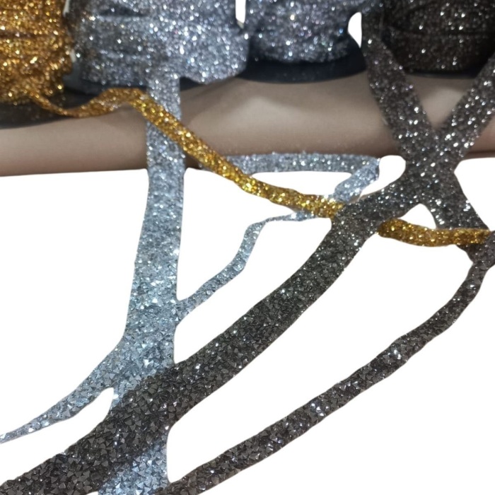 ® Silikonlu Yapıştırma Taş 1 cm Gold 1 Metre