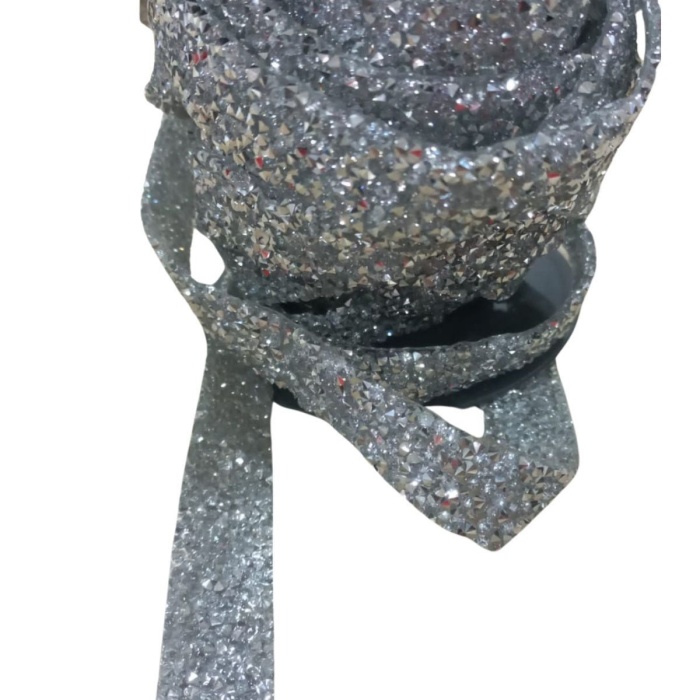 ® Silikonlu Yapıştırma Taş 1 cm Gümüş 5 Metre