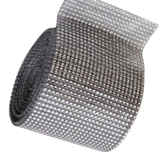 Biyomak® Sıralı Taş Şerit 24lü Gümüş 10 Metre