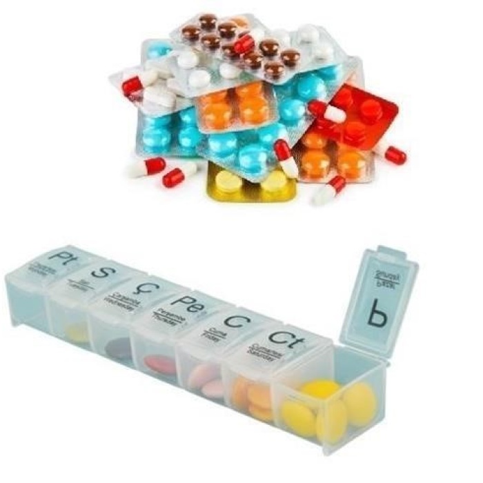 Biyomak®  Haftalık Günlük İlaç Saklama Kutusu 7 Günlük İlaç  Saklama Kabı