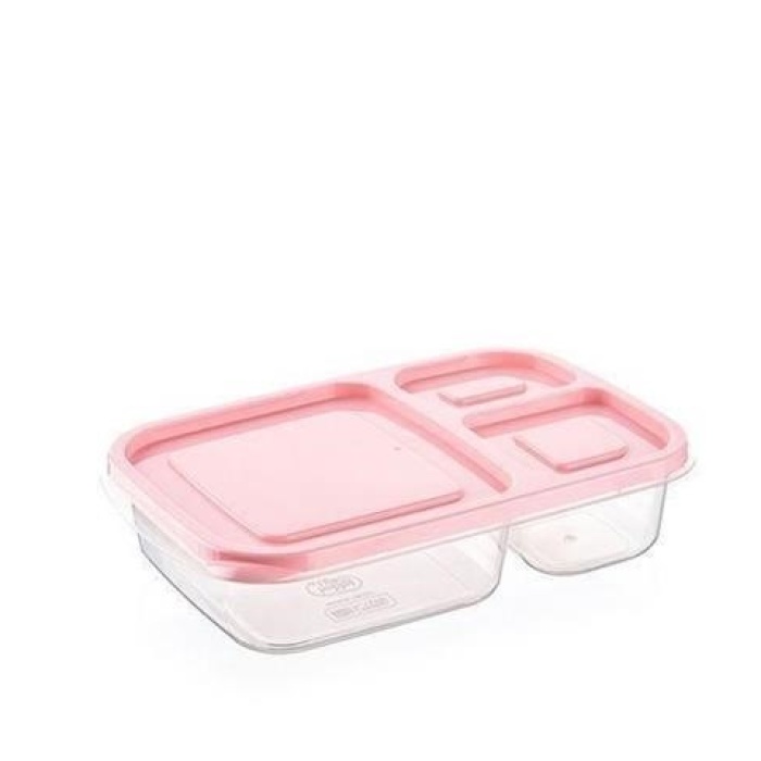 ®  3 Bölmeli Sefer Tası Pratik Kolay Gıda Diyet Saklama Erzak Kabı