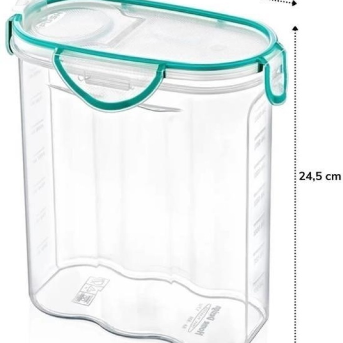 ®  Kilitli Kapaklı Contalı Hava,Su Sıvı Geçirmez 2,4 Litre Erzak Saklama Kabı-SA590